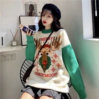 knitted t shirt sweater womens christmas style pullover casual long sleeve jumpers 2021 autumn winter new clothing fashion
