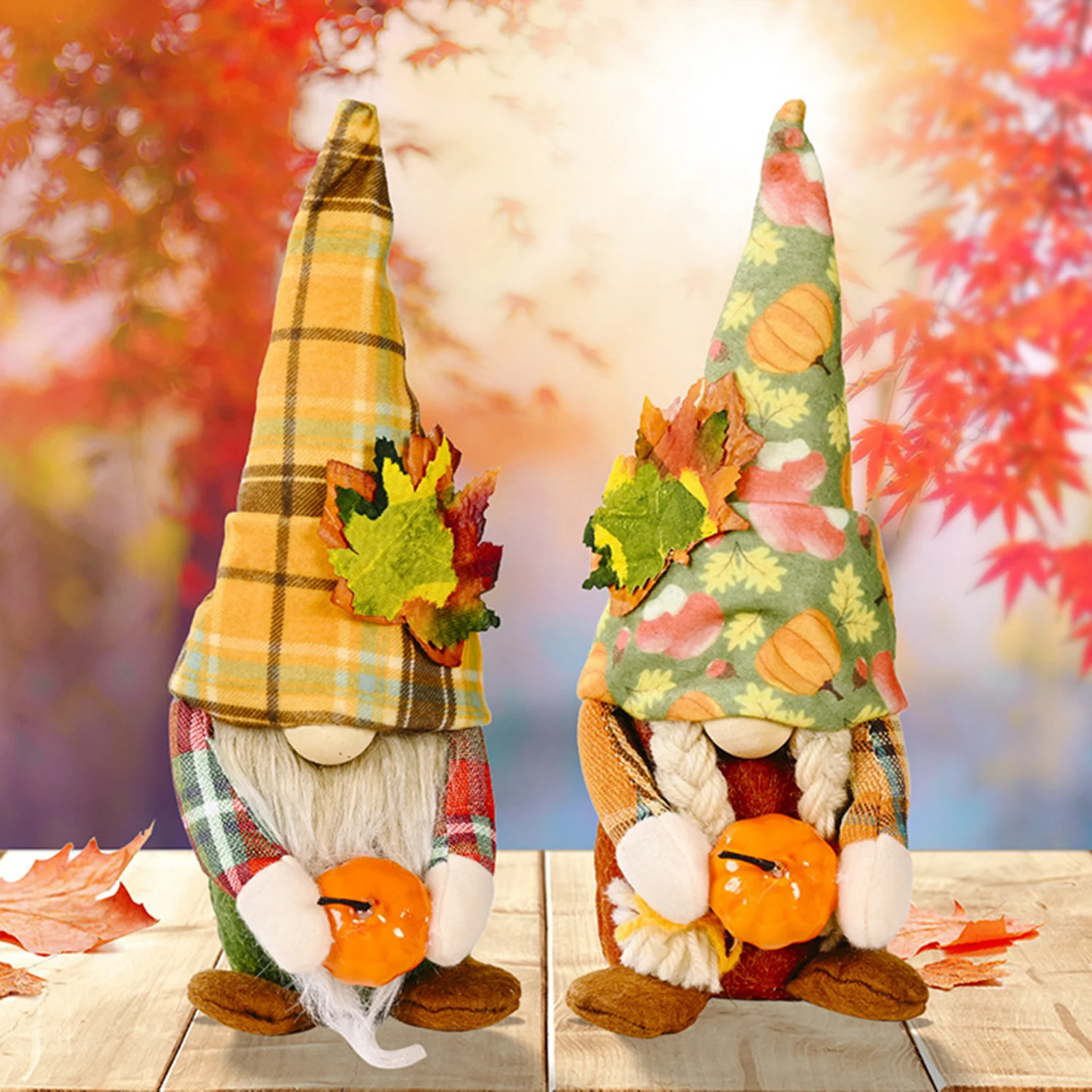 

Gnome Plush Decoration Thanksgiving Harvest Pumpkin Rudolph Dwarf Doll Polyester Home Furnishings High-quality 24x6x6cm Autumn