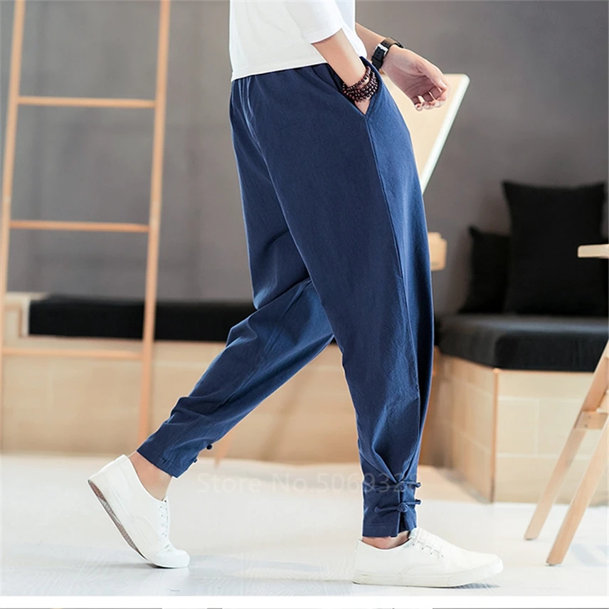 Мужские брюки в японском стиле мужское кимоно самурая Мужская одежда кардиган