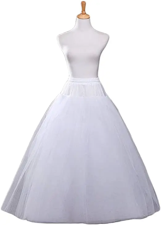 

A-line Hoopless Petticoat Crinoline Underskirt Slips Wedding Accessories 2021