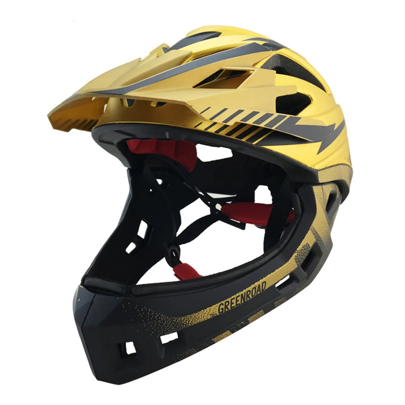 Детский велосипедный шлем fullface красный mtb для катания на горных велосипедах