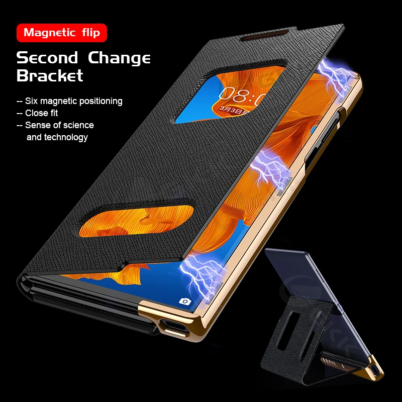 Кожаный многофункциональный складной чехол GKK для Huawei Mate XS 5G Магнитный флип