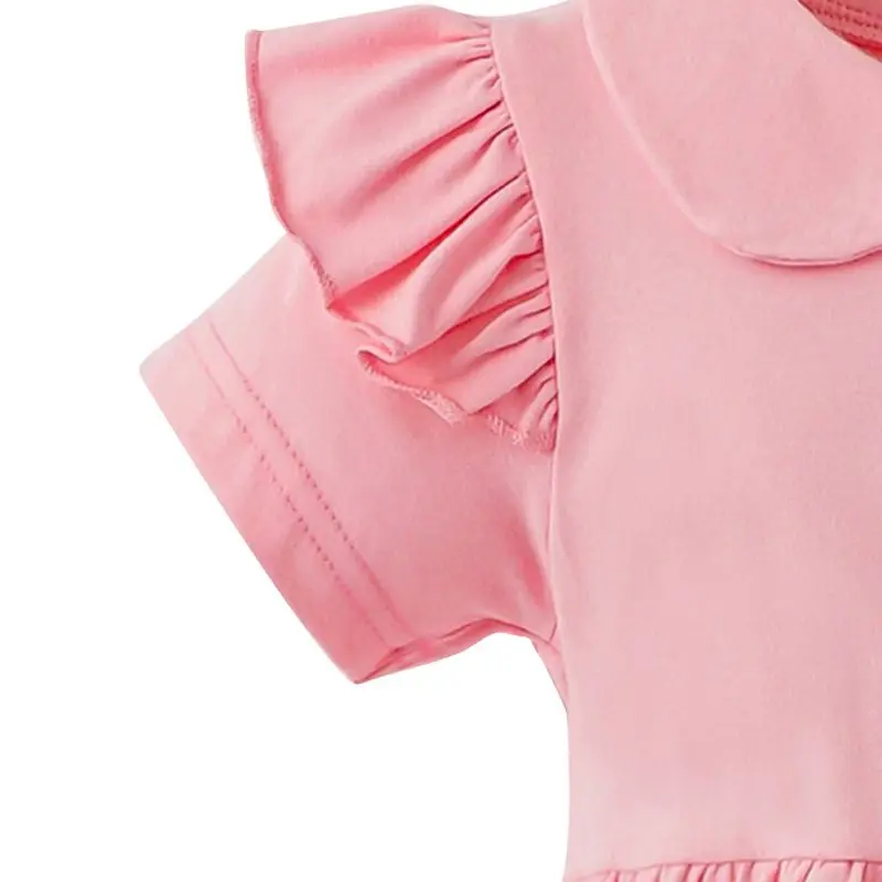 

Baby's Solid Color Triangle Creeping Suit Short Sleeve Khaki Girl's One Piece Cute Baby's Clothes