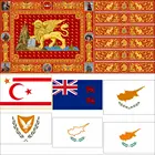 Кипр 1881-2006 Республика Венеция флаг 3X5FT 90X150CM 100D полиэстер двойной прошитой Высокое качество баннер