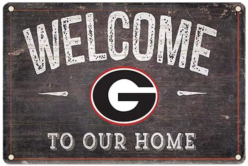 

Poeni Metal Signs Georgia Bulldogs Sign Man Cave Accessories for Bar Cafe Colleage Dorm Wall Decor, 12x8inch