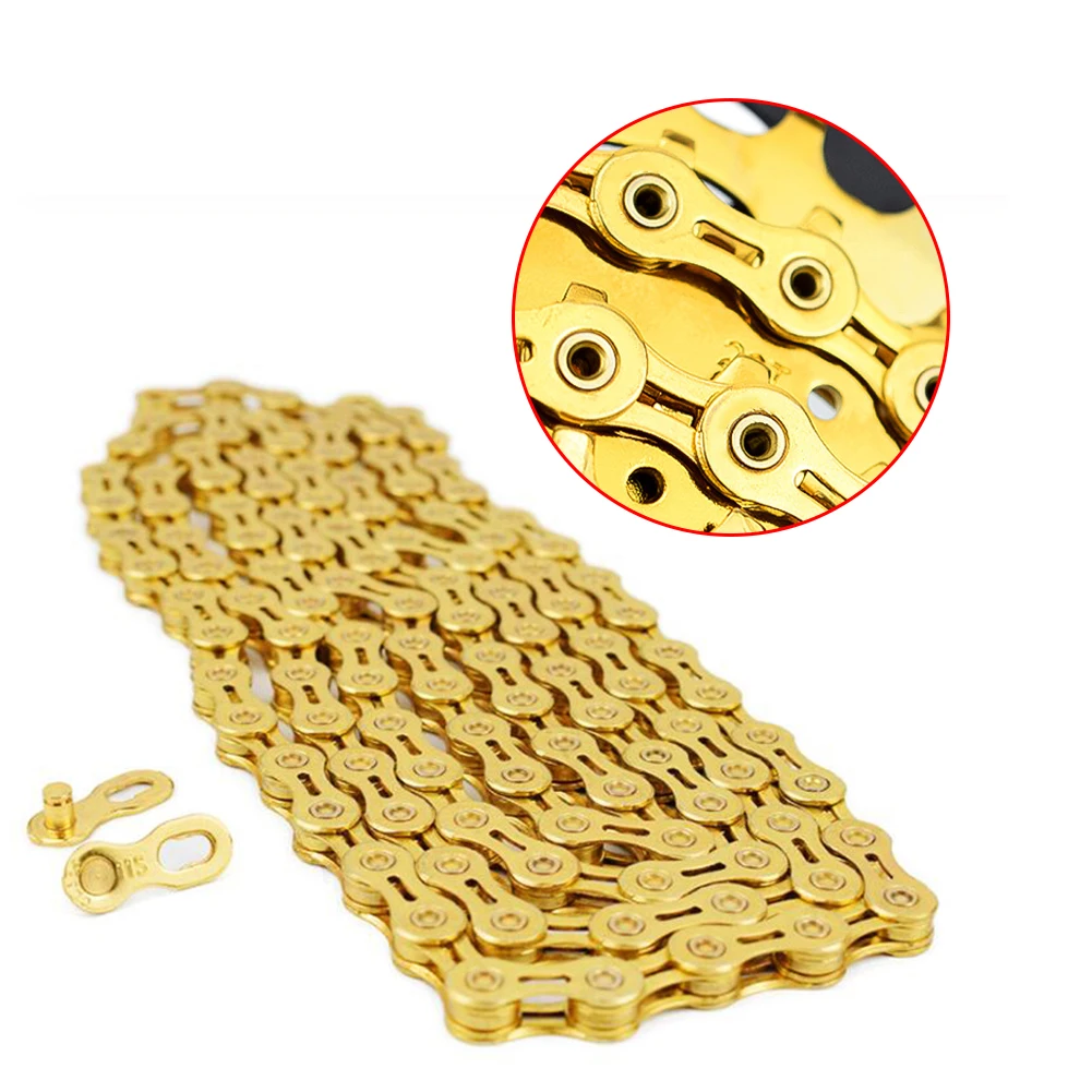 

Durable 9/10 Bicycle Chain Semi-hollow Sports Moutain Bike Ultra-light 116L Full hollow / Half hollow Wear-resisting Chain