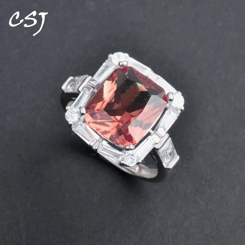 Женское кольцо с зултанитом из серебра 925 пробы 10 х12 мм|Кольца| |