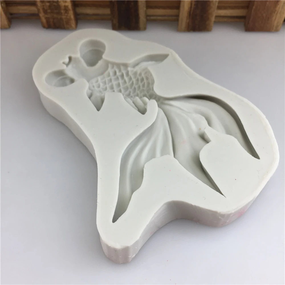 3D золотая рыбка помадка торт плесень силиконовая форма для сахарной пасты цветок