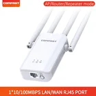 300 Мбитс домашним Wi-fi ретранслятор Беспроводной Wi-fi маршрутизатор расширитель диапазона 4 антенны с RJ45 Wi-fi усилитель сигнала 2,4 г Wi-fi повторитель