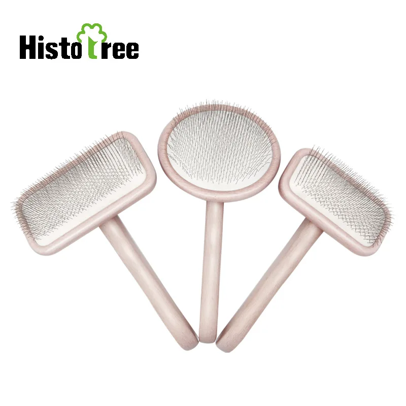

Pet products pet steel needle comb wooden handle stainless steel needle comb hair removal stainless steel needle beauty comb