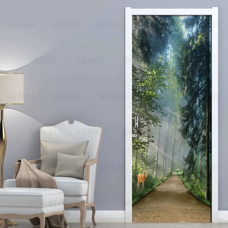 Самоклеящиеся водонепроницаемые фотообои из пвх DIY дверные наклейки для