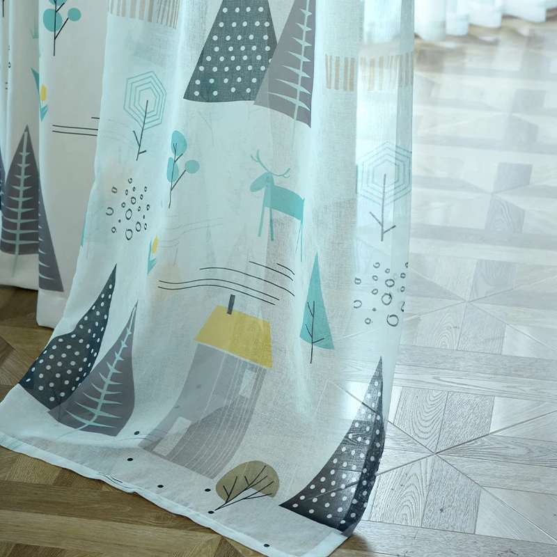 Шторы светонепроницаемые LISM в скандинавском стиле Мультяшные занавески с