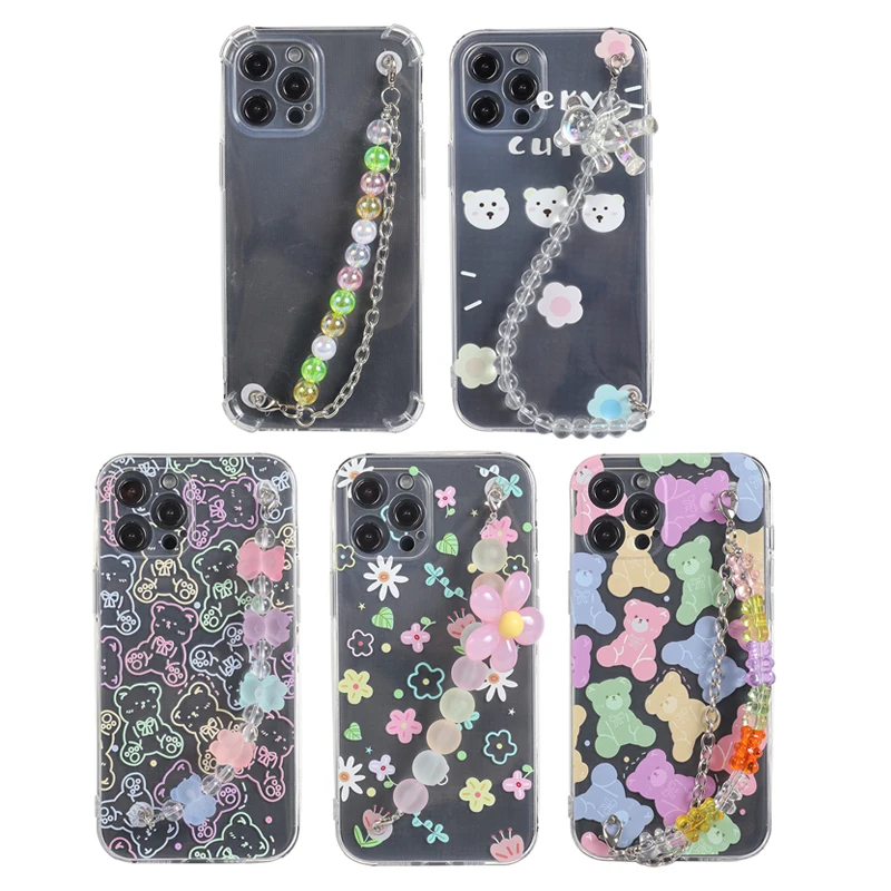 

Colorful Graffiti Bracelet Protective Sleeve for OPPO A15 A 94 A55 A93 A53 A52 Transparent Shockproof Protective Sleeve