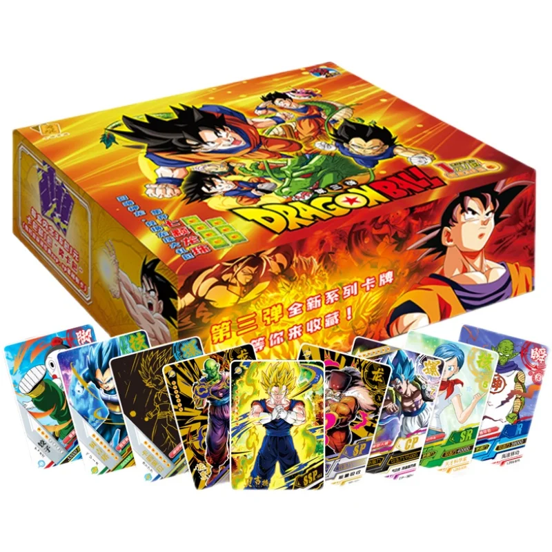 New Genuine Third Generation Anime DRAGON BALL Z SSP Flash Card Hero Son Goku Vegeta IV Figure KidsToy Gifts Game Cards | Игрушки и