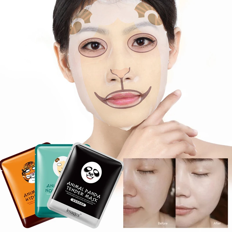 2 шт. маска для лица с животным тигром/овечкой/пандой увлажняющая кожи уход