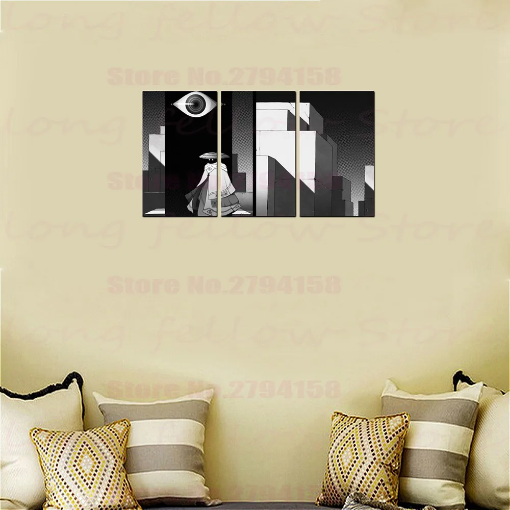 Любопытный ватчер в японском стиле с рисунком на холсте мультяшное изображение