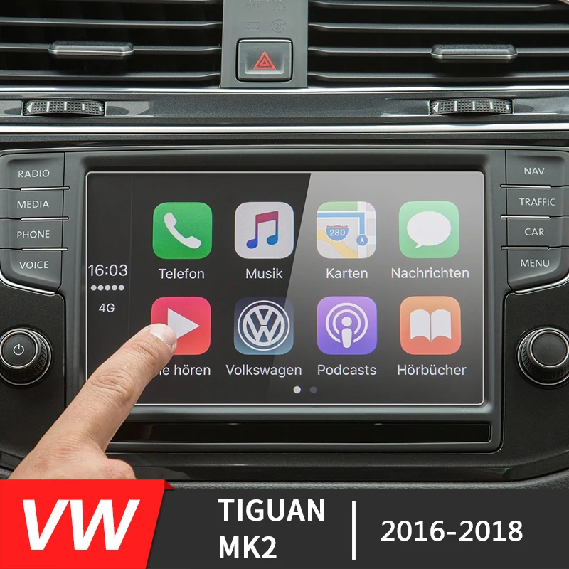 

6,5 дюймовая автомобильная навигация GPS экран стекло Стальная Защитная пленка для Volkswagen Tiguan MK2 2016 -2017 Skoda Kodiaq Karoq 2017 2018