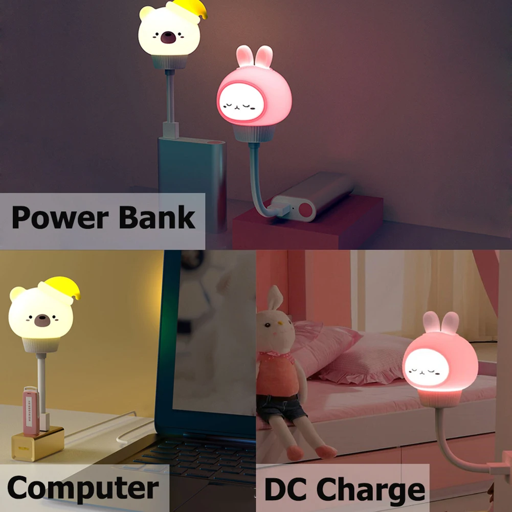 

LED Cartoon Cute Animal Night Light for Baby Kids Bedroom Living Room Decoration Lighting Bedside Lamp Christmas Gift