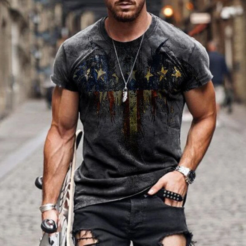 

2021 Summer New Hot Sale 3D Printed T-Shirt Men's Fitness Streetwear O-Neck Hip Hop Short Sleeve Punk Style Gothic T-Shirt