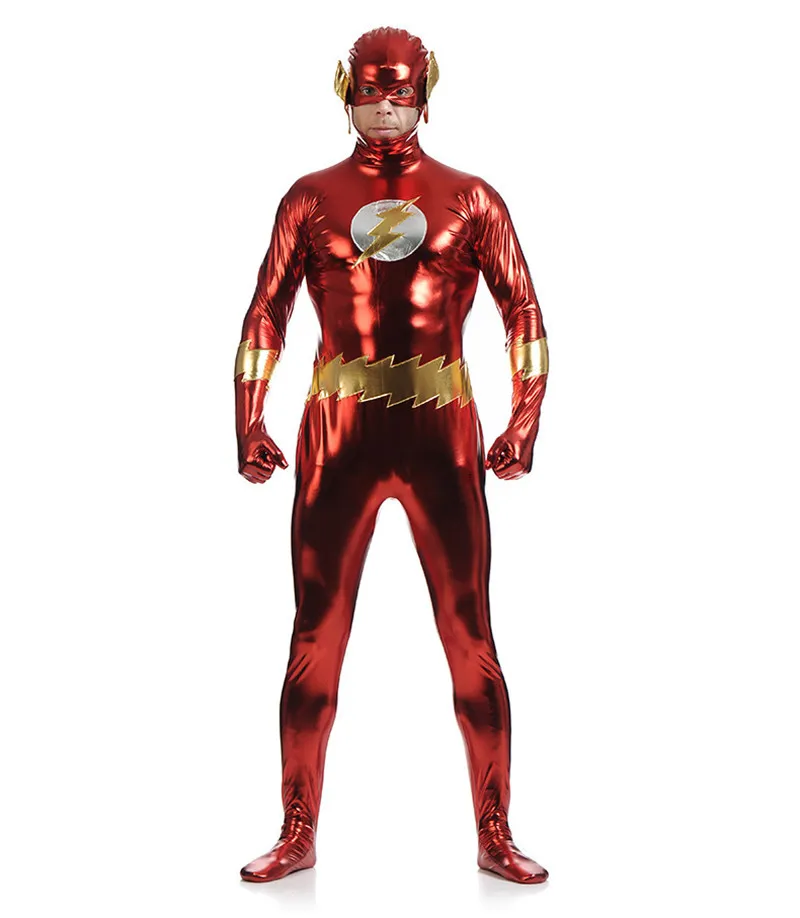 Костюм супергероев из мультфильма Flash костюм Zentai для взрослых с 3D принтом