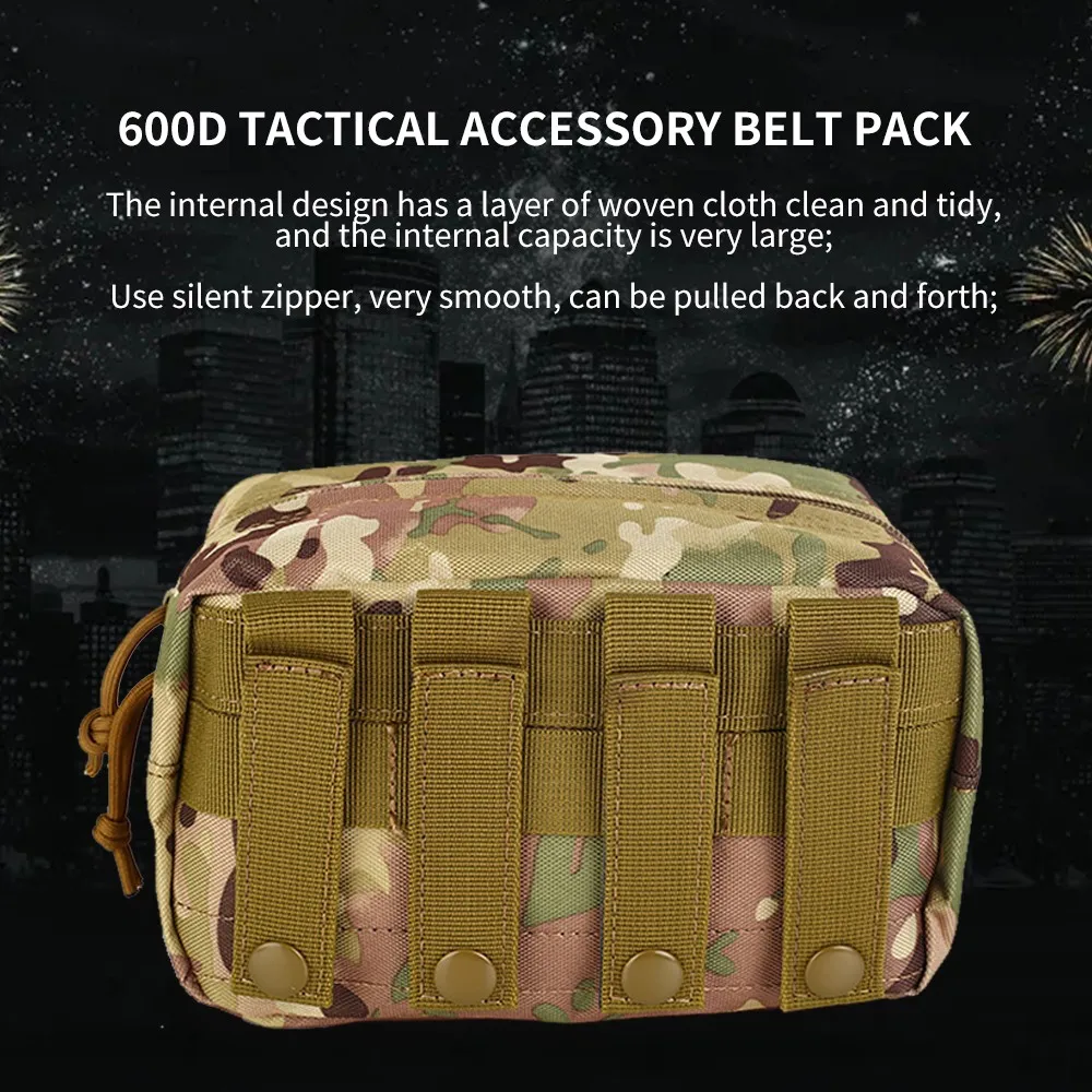 

600D Tactical Molle Pouch Utility EDC Tool Gear Gadget Waist Pack Airsoft Ammo Holster Camping Hunting Accessory Bags
