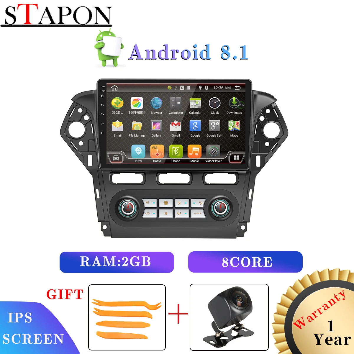 STAPON 9 дюймов для Ford Mondeo автоматический кондиционер Android 8 1 2GBRAM Восьмиядерный