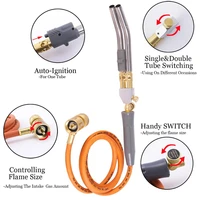 mapp torch twin tubes 1 5m hose for brazing soldering welding hvac plumbing gas torch