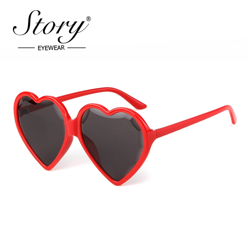 История 2018 Модные солнцезащитные очки в форме сердца женские винтажные Ретро