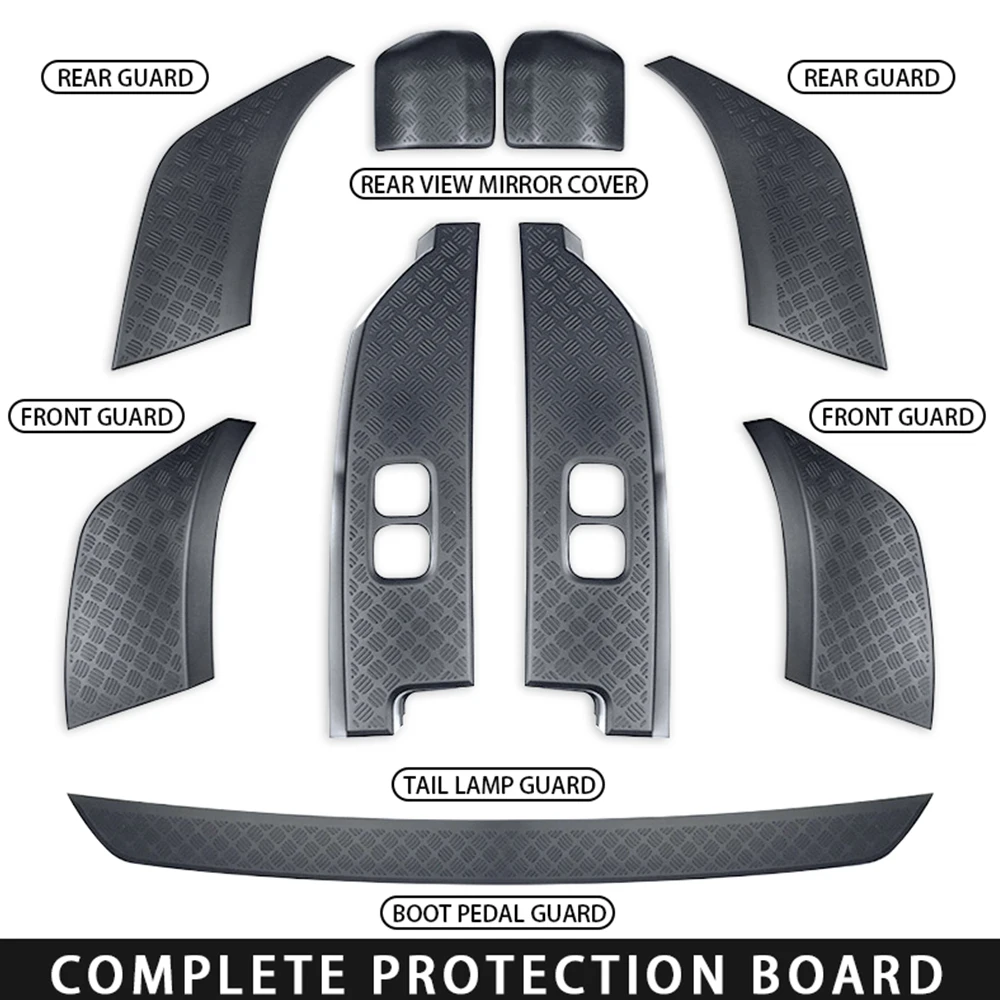 

Black ABS For Land Rover Defender 110 2020 Car Rearview Mirror Cover Front Rear Bumper Side Scratch guard Protection Board Guard