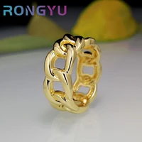2021 new trend rings for women fashion simple gold color twist chain ring k pop personalized stainless steel female ring jewelry