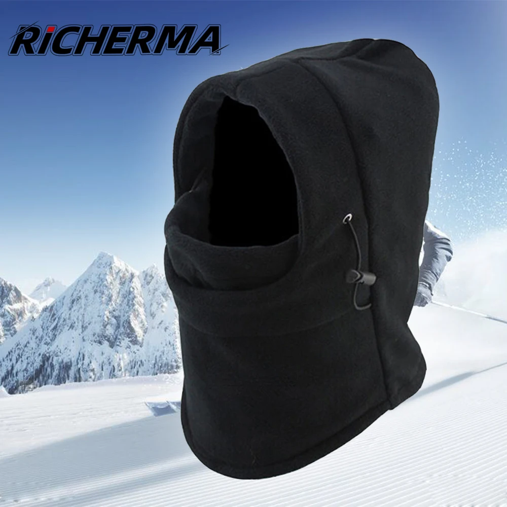 Регулируемая Флисовая Балаклава маска для лица капюшон мотоцикла зимняя теплая