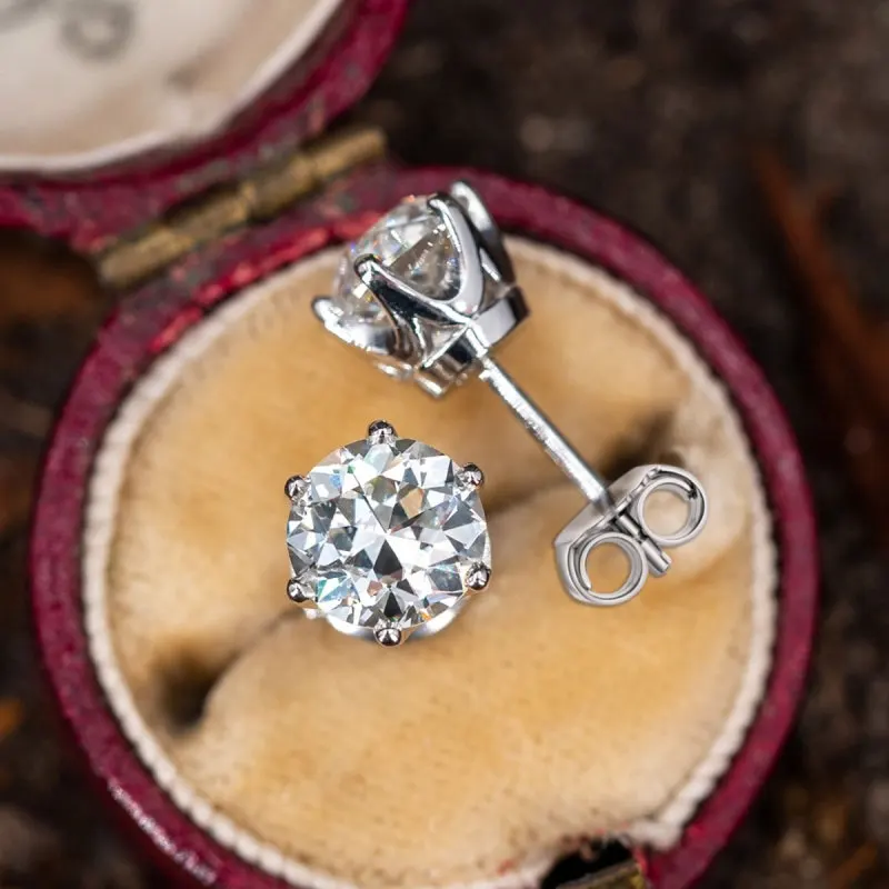 

Real 0.5-1ct Moissanite Earrings 925 Sterling Silver Shining 18K Plated Stud Earings For Women Wedding Party Fine Jewelry GRA
