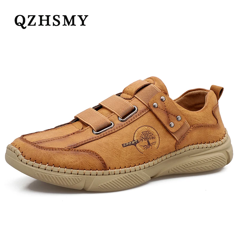 

Уличные кожаные мужские туфли Роскошные 2021 повседневные Лоферы мужские кроссовки Ручная дышащая обувь без шнуровки черная обувь для вожде...