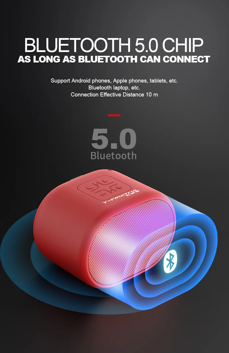 Портативная беспроводная Bluetooth колонка водонепроницаемый мини динамик уличный