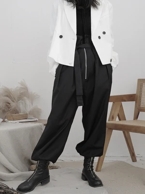 Yamamoto темный дизайн свободный вес длинные брюки повседневные широкие в пол