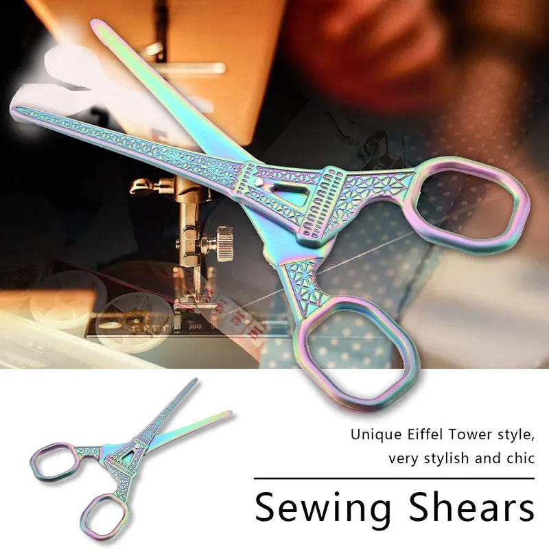 

Jiwuo Vintage Tower Scissors Stainless Steel Sewing Scissors Classical Shears Dresser Embroidery Cutting DIY Crafts Tool