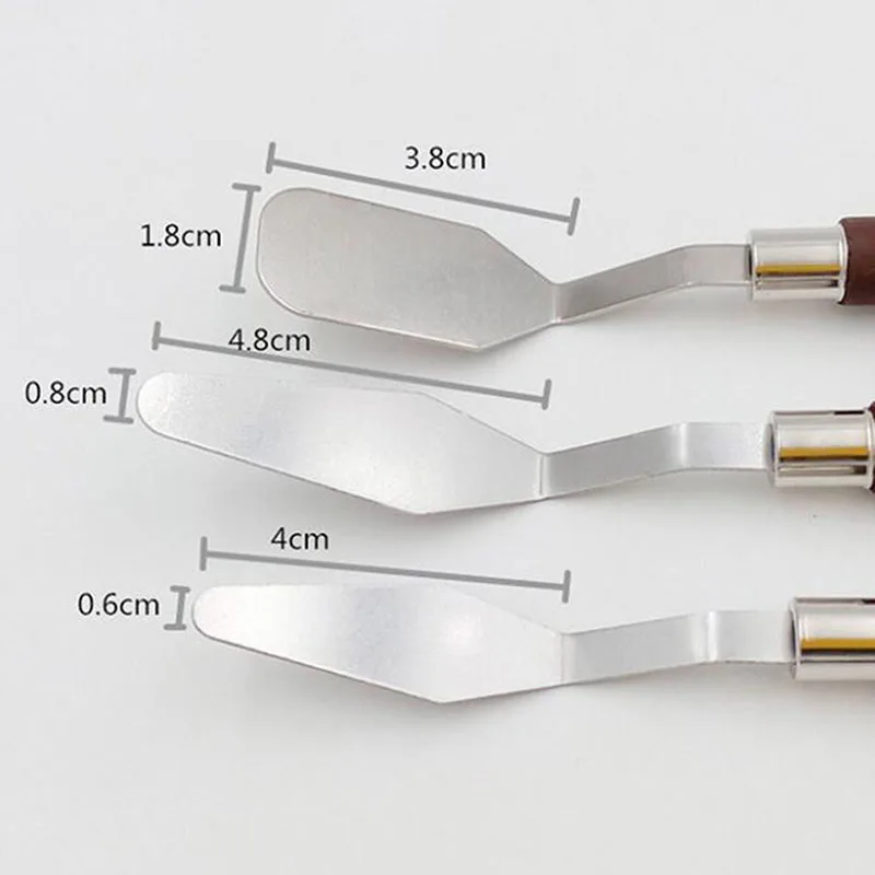 

3pcs Stainless Steel Palette Knife Multi-Functional Painting Knife Set Palette Knife Arts Oil Painting Tool