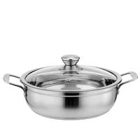 stainless steel soup pot double bottom thickened hot pot household pot pot induction cooker special general purpose pot hot pot