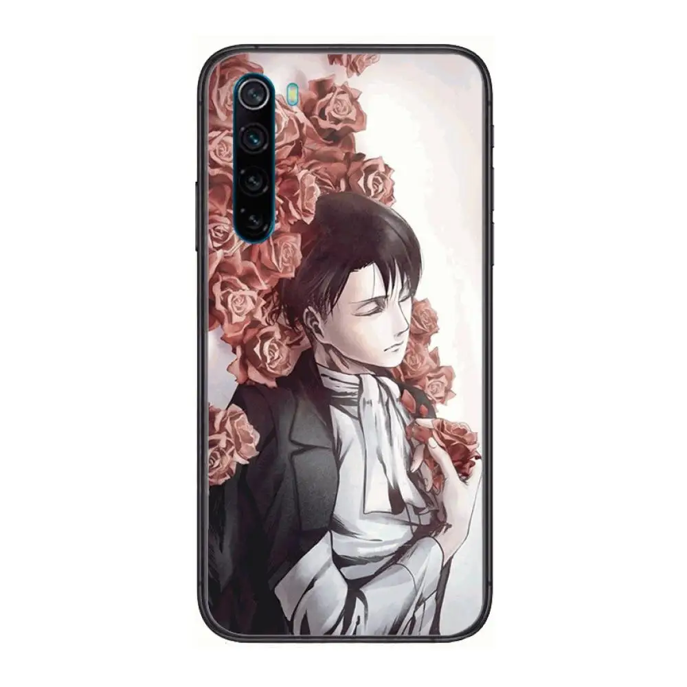 

levi ackerman style cartoon Phone Case For XiaoMi Redmi Note 9S 8 7 6 5 A Pro T Y1 Anime Black Cover Silicone Back Pretty