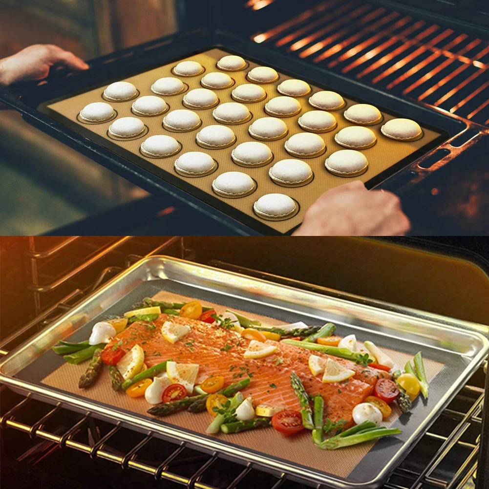 

3Pcs Silicone Baking Mat Cookie Cake Pastry Baking Sheet Pad Non-Stick Kneading Rolling Dough Mat Pads Kitchen Cake Macaron Tool