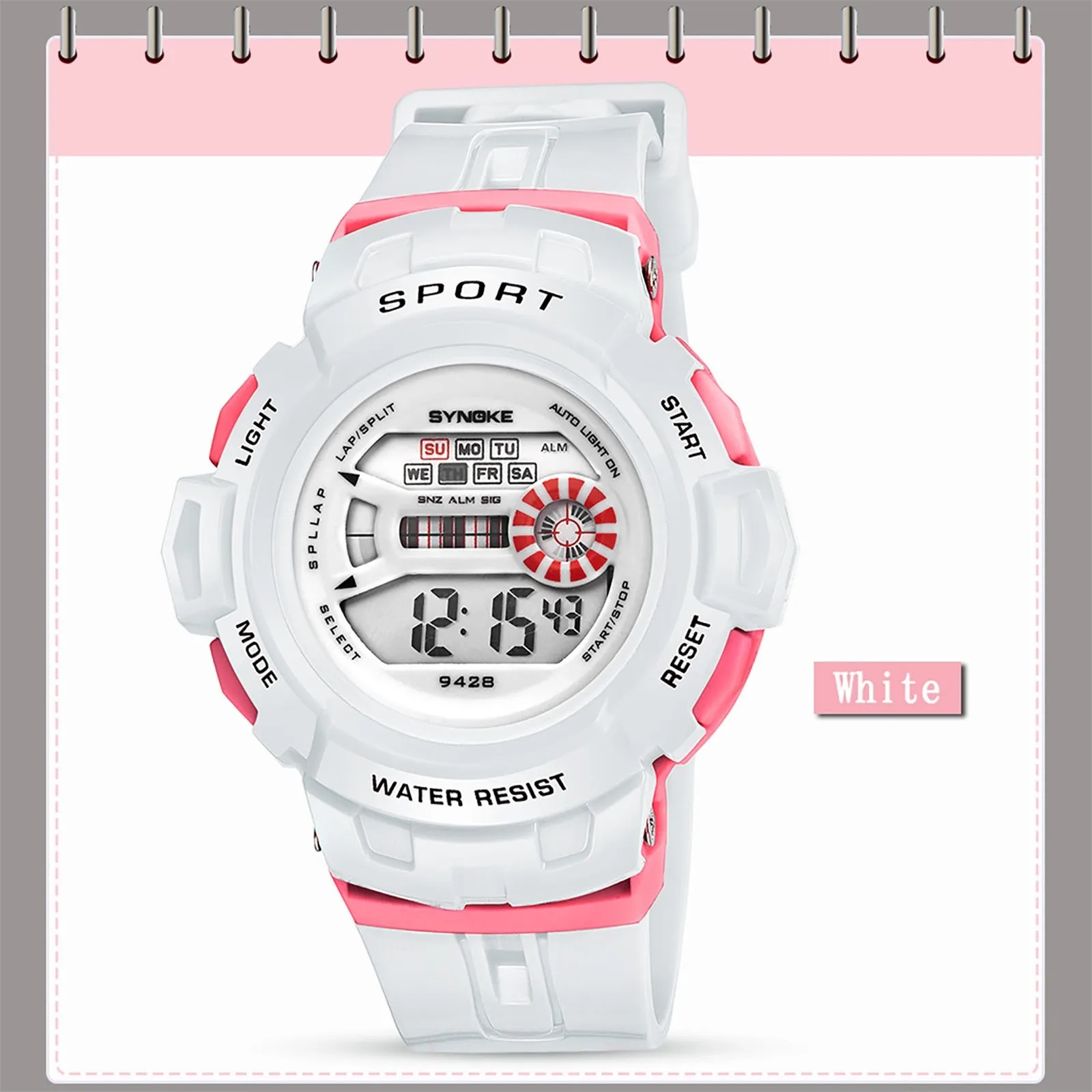 Детские цифровые часы многофункциональные водонепроницаемые светящиеся