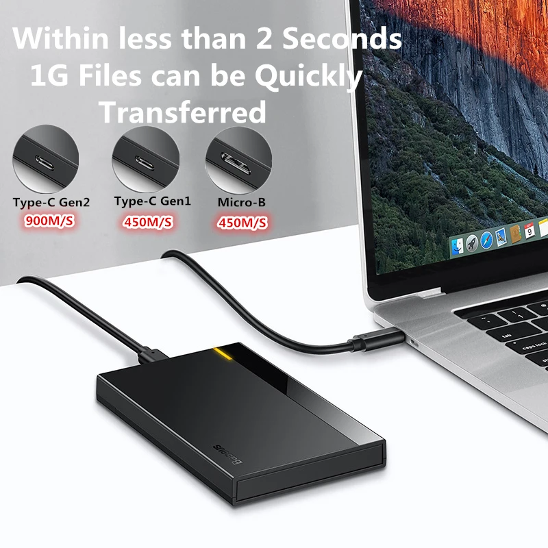 Baseus HDD чехол 2 5 SATA к USB 3 0 Тип C 1 адаптер корпус внешний жесткий диск 6 ТБ HD Жесткий SSD