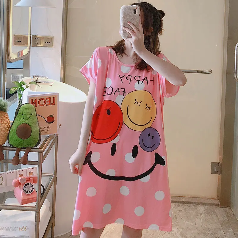 Sanderala женские футболки с принтом в виде ночная рубашка Летняя Sleepdress изящное