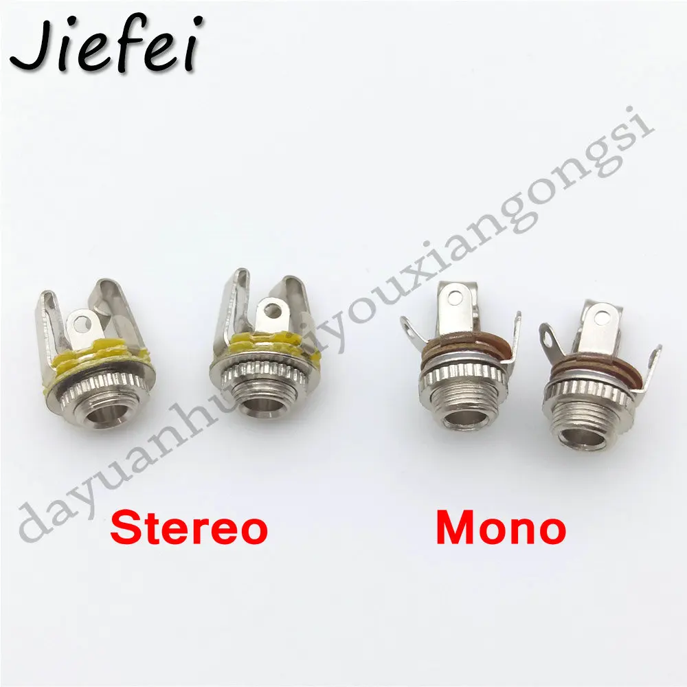 

20-100Pcs 1/8" 3.5mm 2 Pole Mono / 3 Pole Stereo Jack Chassis Panel mount Socket Audio Solder CONNECTOR