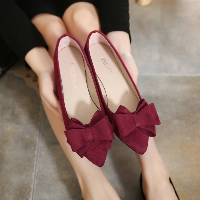 

Autumn Woman Flats Pointed Toe Slip on Single Shoes Female Ballet Bowtie Boat Shoes Loafers Lazy Shoe Ladies Footwear zapatos A2