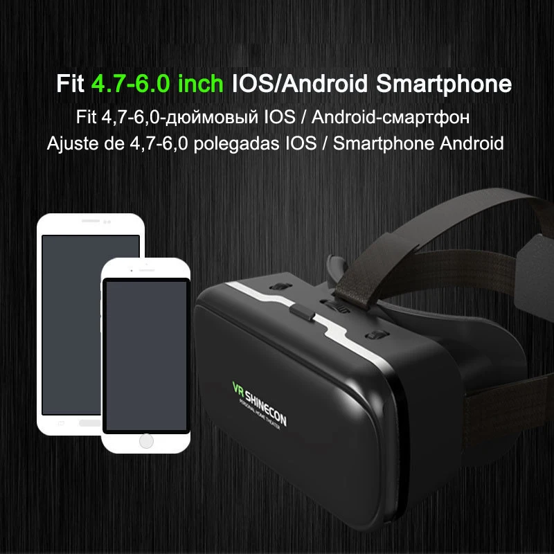 VR Shinecon 6 0 шлем виртуальной реальности очки 3 D 3d гарнитура для IPhone Android смартфон