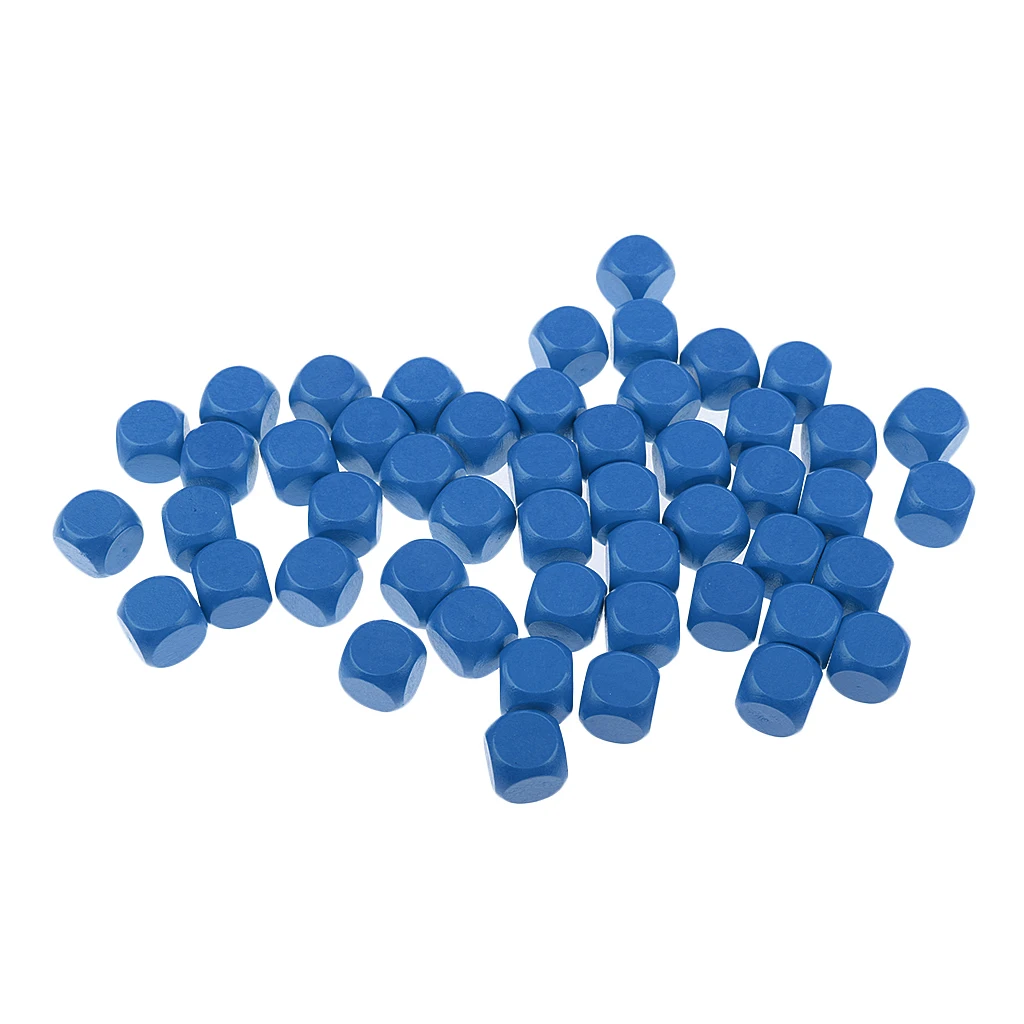 Набор из 100 деревянных игральных костей 16 мм синие игральные кости пустые