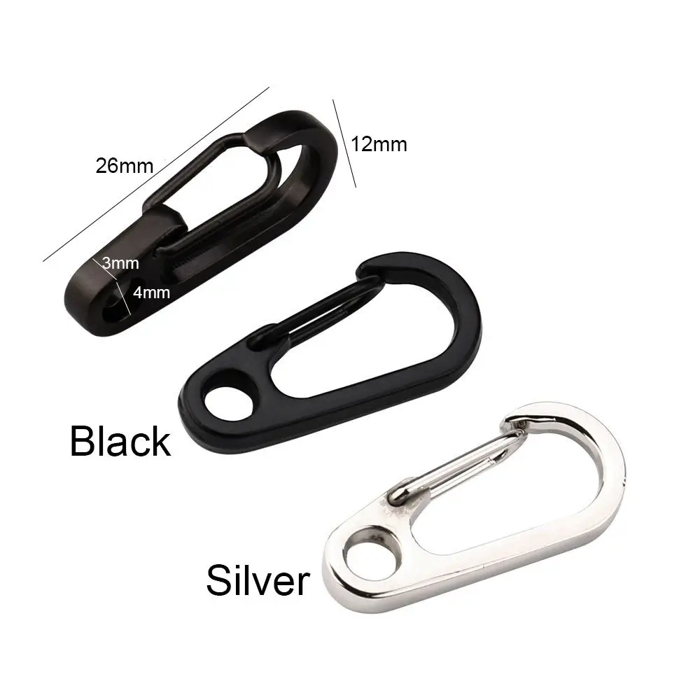 2pcs Mini D Shape Carabiner Camping Hiking Hook Hanging Buckle D-Ring Keychain Parachute Cord Flashlight Spring Clips EDC Tools | Спорт и