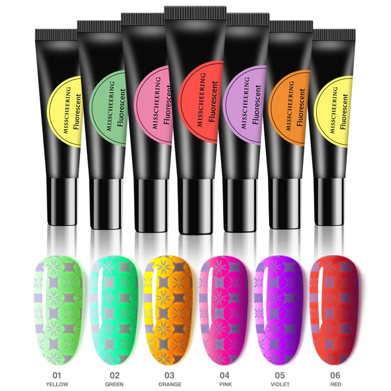 Лак для ногтей флуоресцентный гель матовая светится в темноте лампа гель-лака