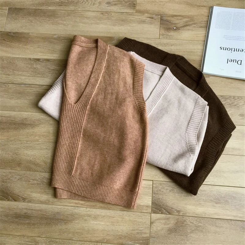 CRRIFLZ 2020 Новый Свободный вязаный свитер жилет Женский Повседневный пуловер без